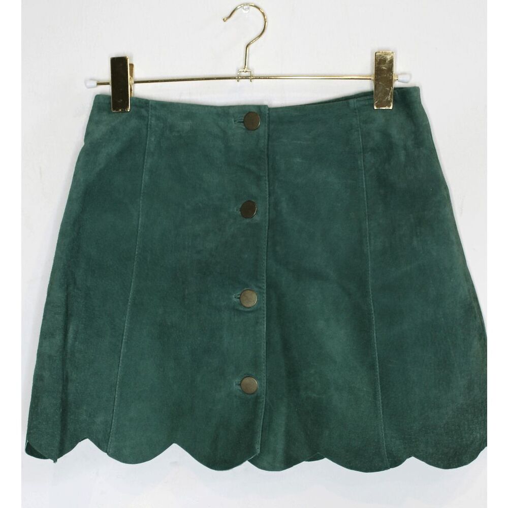 ASOS Green Button-Up Mini Skirt
